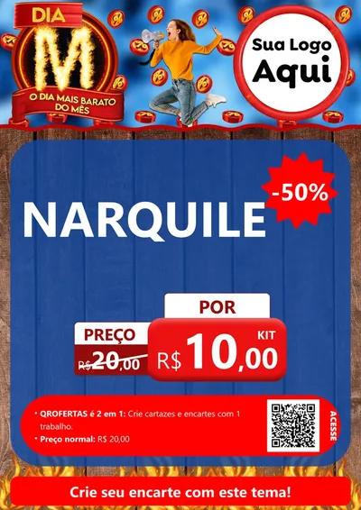 Modelo de Cartaz para Cartaz A4 Vertical com o tema Dia M - O Dia Mais Barato Do Mês para Tabacaria