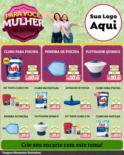 Modelo de Rede Social para Feed Instagram com o tema Para Você Mulher para Produtos para Piscina