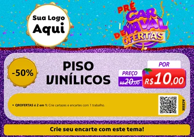 Modelo de Cartaz para Cartaz A4 Horizontal com o tema Pré Carnaval de Ofertas para Material para Construção