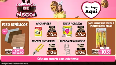 Modelo de TV para TV Horizontal com o tema Liquidação de Páscoa para Material para Construção
