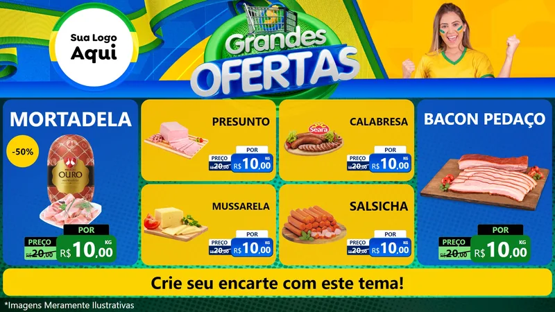 Modelo de TV para TV Horizontal com o tema Grandes Ofertas para Frios e Laticínios