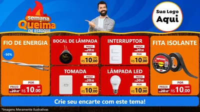 Modelo de TV para TV Horizontal com o tema Semana Queima de Estoque para Materiais Elétricos