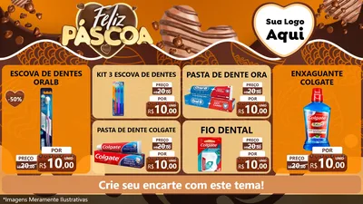 Modelo de TV para TV Horizontal com o tema Feliz Páscoa para Higiene Pessoal