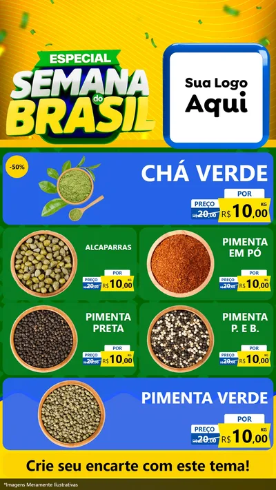 Modelo de TV para TV Vertical com o tema Especial Semana do Brasil para Produtos Naturais