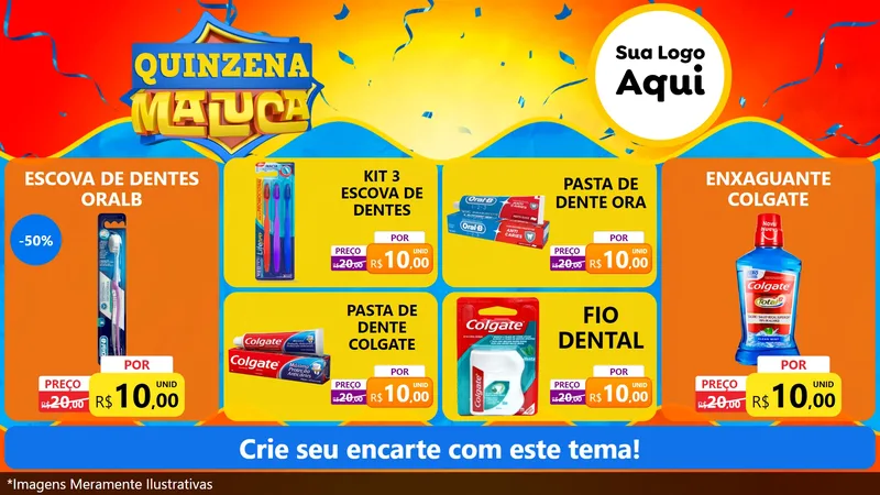 Modelo de TV para TV Horizontal com o tema Quinzena Maluca para Higiene Pessoal