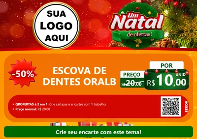 Modelo de Cartaz para Cartaz A4 Horizontal com o tema Um Natal de Ofertas para Higiene Pessoal
