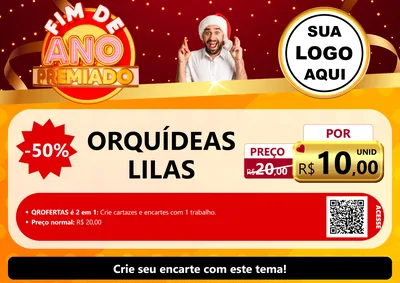 Modelo de Cartaz para Cartaz A4 Horizontal com o tema Fim de Ano Premiado para Floricultura e jardim