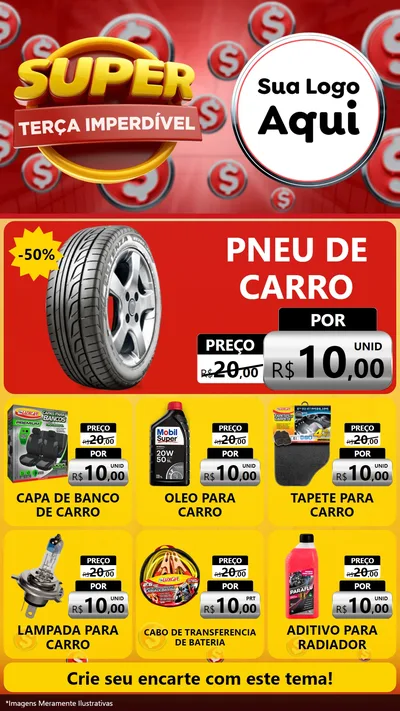 Modelo de Rede Social para Stories com o tema Super Terça Imperdível para Auto peças