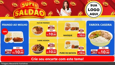 Modelo de TV para TV Horizontal com o tema Super Saldão para Restaurante