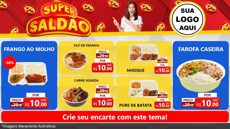Modelo de TV para TV Horizontal com o tema Super Saldão para Restaurante