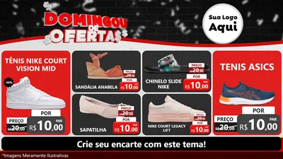 Modelo de TV para TV Horizontal com o tema Domingou de Ofertas para Calçados