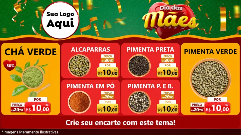 Modelo de TV para TV Horizontal com o tema Dia das Mães para Produtos Naturais