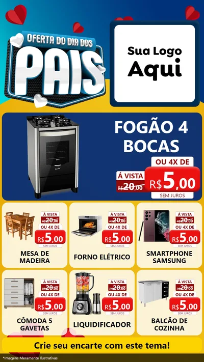 Modelo de Rede Social para Stories com o tema Oferta Do Dia Dos Pais para Móveis e Eletro