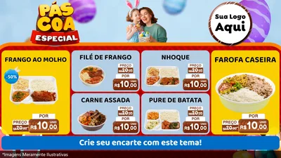 Modelo de TV para TV Horizontal com o tema Páscoa Especial para Restaurante