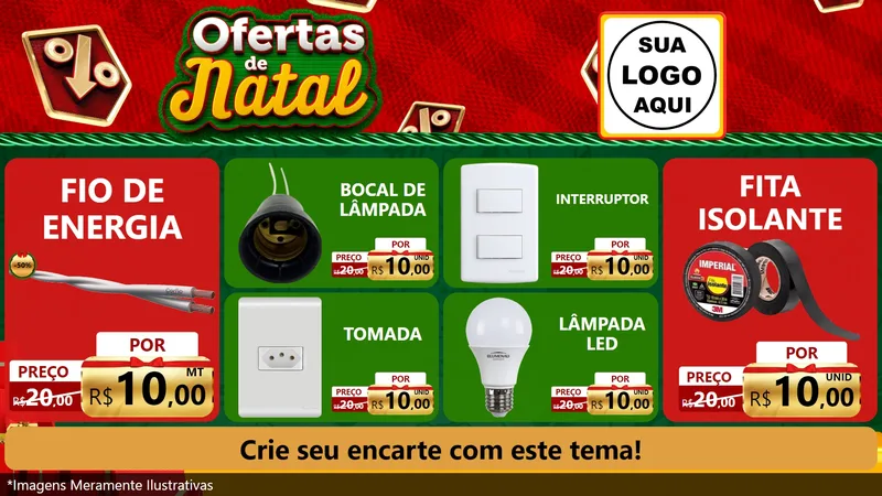 Modelo de TV para TV Horizontal com o tema Ofertas de Natal para Materiais Elétricos