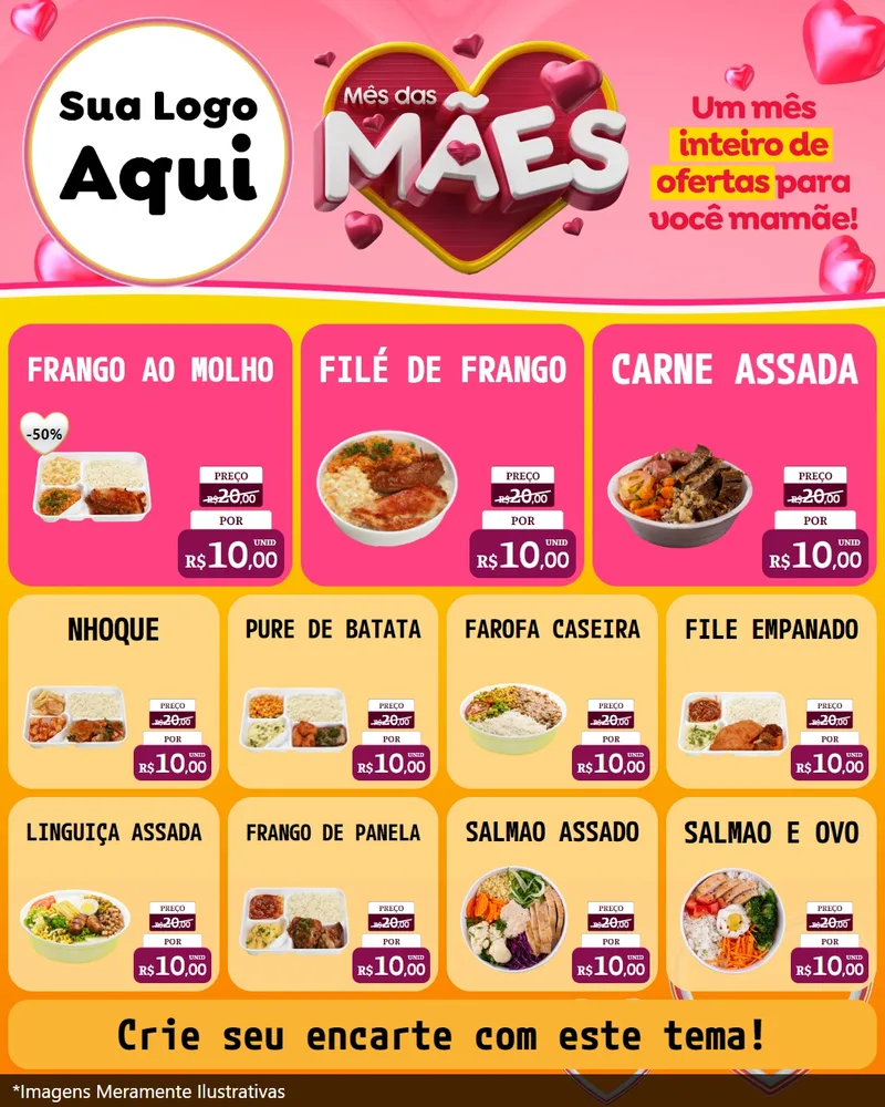 Modelo de Rede Social para Feed Instagram com o tema Mês das Mães para Restaurante