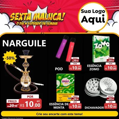 Modelo de Rede Social para Feed Facebook com o tema Sexta Maluca! para Tabacaria