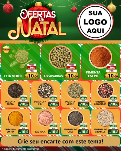 Modelo de Rede Social para Feed Instagram com o tema Ofertas de Natal para Produtos Naturais