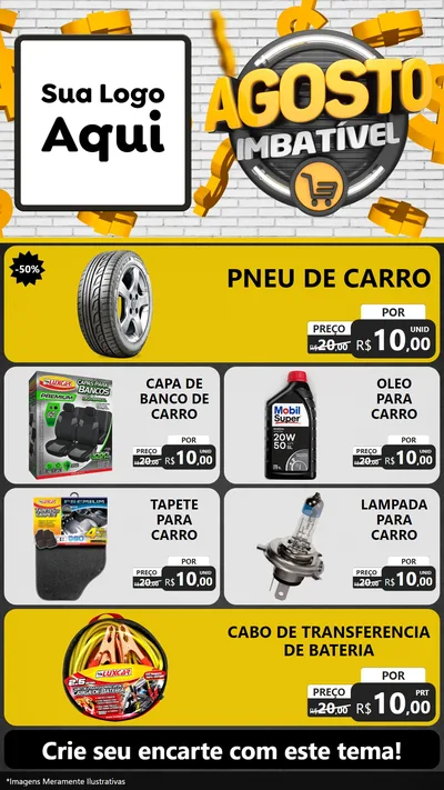 Modelo de TV para TV Vertical com o tema Agosto imbatível para Auto peças