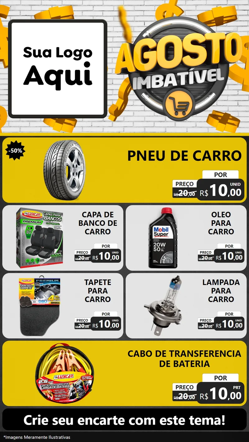 Modelo de TV para TV Vertical com o tema Agosto imbatível para Auto peças