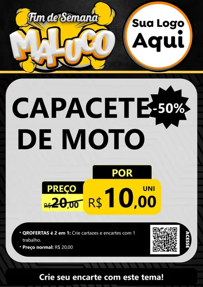 Modelo de Cartaz para Cartaz A4 Vertical com o tema Fim de Semana Maluco para Moto peças