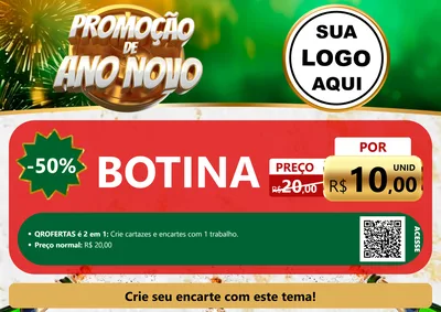 Modelo de Cartaz para Cartaz A4 Horizontal com o tema Promoção de Ano Novo para Agropecuária