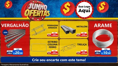 Modelo de TV para TV Horizontal com o tema Junho de Ofertas para Ferragens