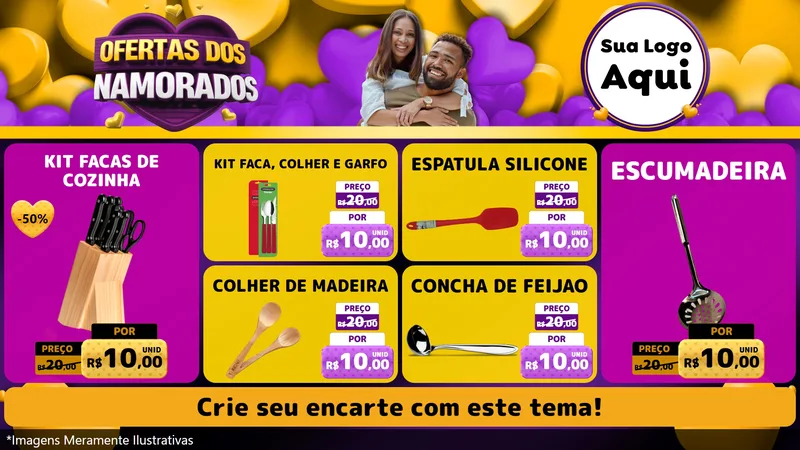 Modelo de TV para TV Horizontal com o tema Oferta Dos Namorados para Utilidades Domésticas