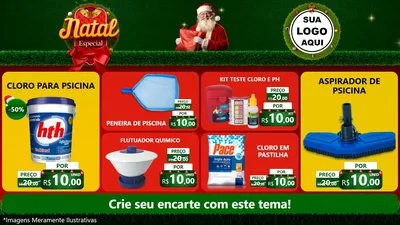 Modelo de TV para TV Horizontal com o tema Natal Especial para Produtos para Piscina