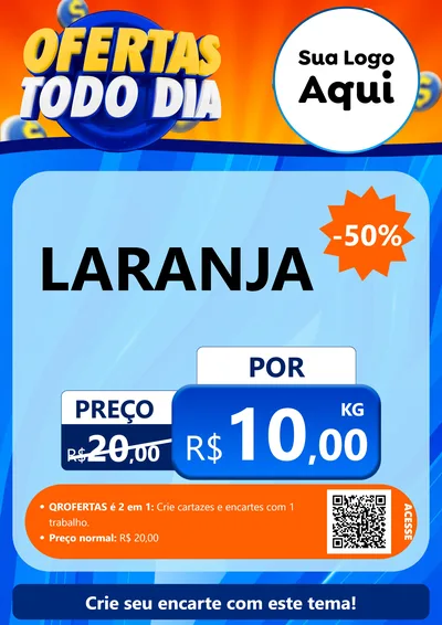 Modelo de Cartaz para Cartaz A4 Vertical com o tema Ofertas Todo Dia para Hortifrúti