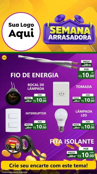Modelo de TV para TV Vertical com o tema Semana Arrasadora para Materiais Elétricos