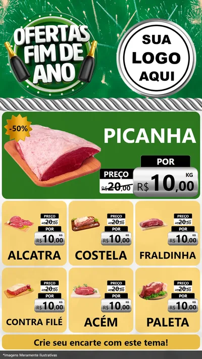 Modelo de Rede Social para Stories com o tema Ofertas Fim de Ano para Açougue