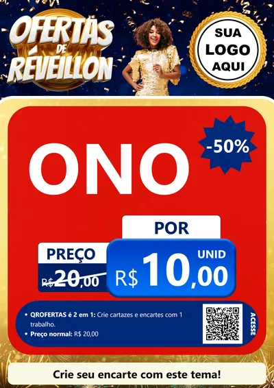 Modelo de Cartaz para Cartaz A4 Vertical com o tema Ofertas de Réveillon para Óticas