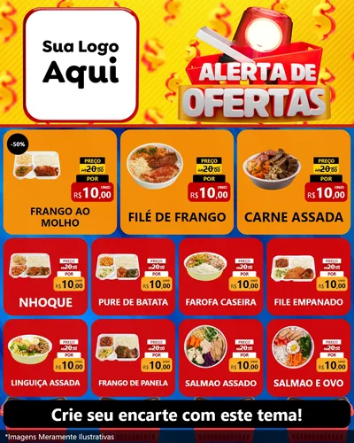 Modelo de Rede Social para Feed Instagram com o tema Alerta de Ofertas para Restaurante