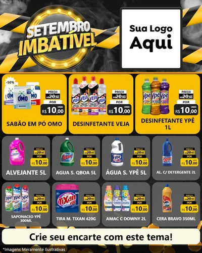 Modelo de Rede Social para Feed Instagram com o tema Setembro Imbatível para Produtos de Limpeza