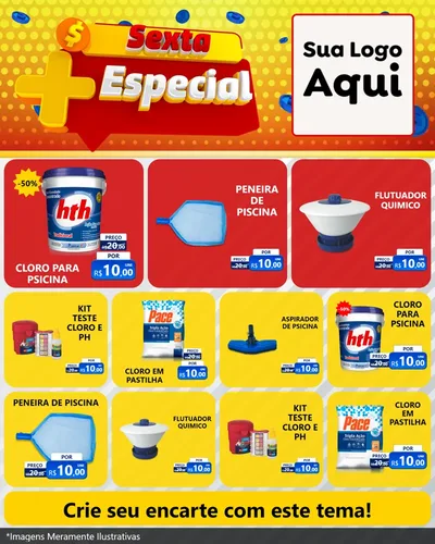 Modelo de Rede Social para Feed Instagram com o tema Sexta Mais Especial para Produtos para Piscina