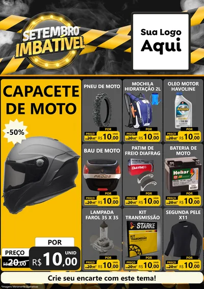 Modelo de Encarte para Encarte A4 Vertical com o tema Setembro Imbatível para Moto peças