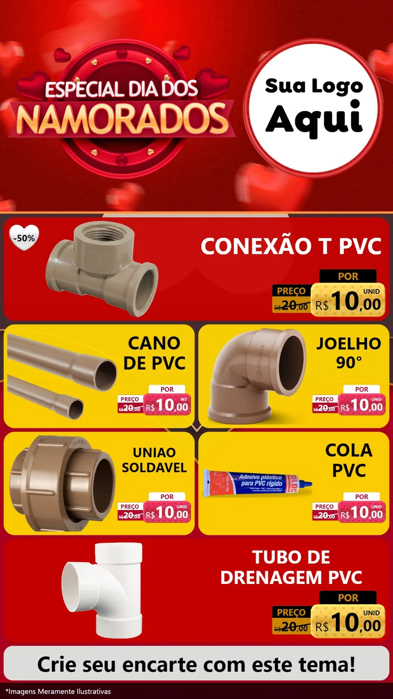 Modelo de TV para TV Vertical com o tema Especial Dia Dos Namorados para Tubos e conexões