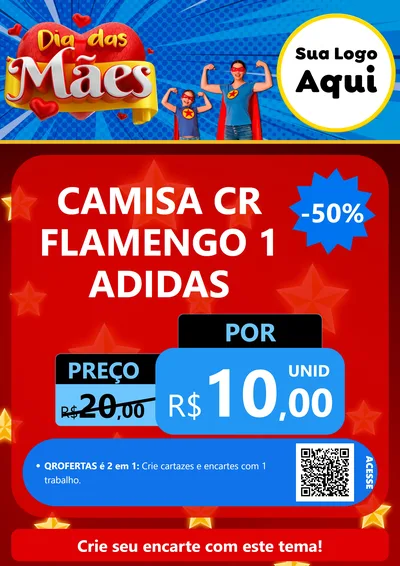 Modelo de Cartaz para Cartaz A4 Vertical com o tema Dia das Mães para Roupas e acessórios