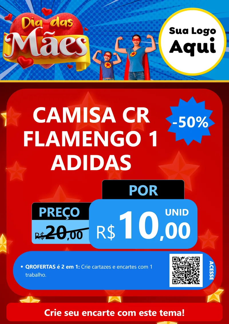 Modelo de Cartaz para Cartaz A4 Vertical com o tema Dia das Mães para Roupas e acessórios