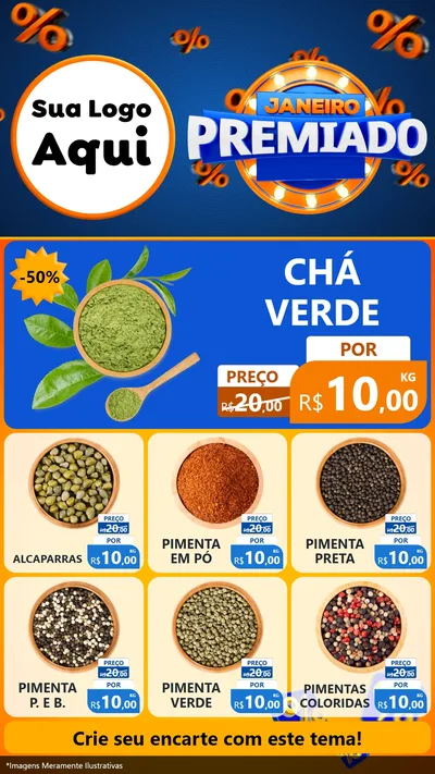 Modelo de Rede Social para Stories com o tema Janeiro Premiado para Produtos Naturais