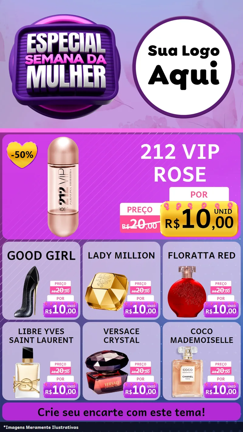 Modelo de Rede Social para Stories com o tema Especial Semana da Mulher para Perfumes