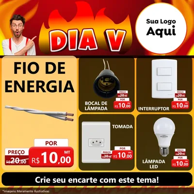 Modelo de Rede Social para Feed Facebook com o tema Dia V para Materiais Elétricos