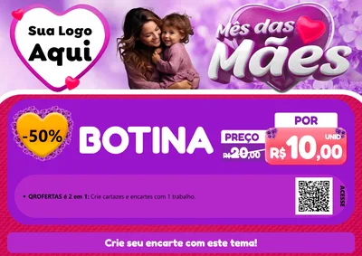 Modelo de Cartaz para Cartaz A4 Horizontal com o tema Mês das Mães para Agropecuária