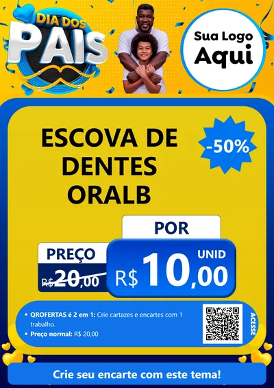 Modelo de Cartaz para Cartaz A4 Vertical com o tema Dia dos Pais para Higiene Pessoal