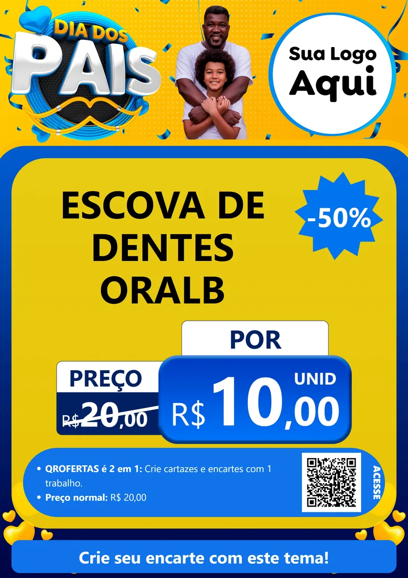 Modelo de Cartaz para Cartaz A4 Vertical com o tema Dia dos Pais para Higiene Pessoal