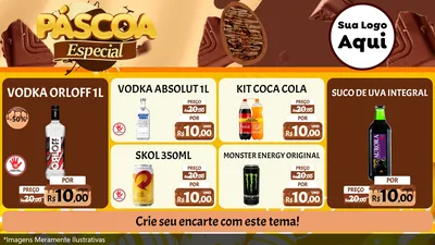 Modelo de TV para TV Horizontal com o tema Páscoa Especial para Distribuidora de bebidas