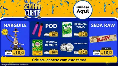 Modelo de TV para TV Horizontal com o tema Semana do Cliente para Tabacaria