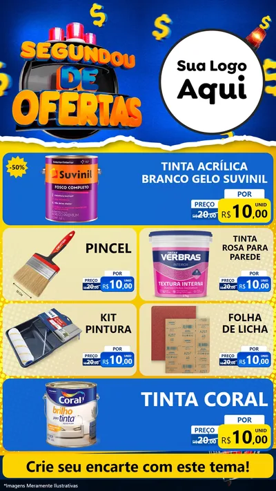 Modelo de TV para TV Vertical com o tema Segundou de Ofertas para Tintas e Ferramentas