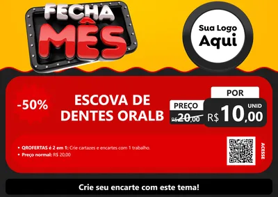 Modelo de Cartaz para Cartaz A4 Horizontal com o tema Fecha Mês para Higiene Pessoal